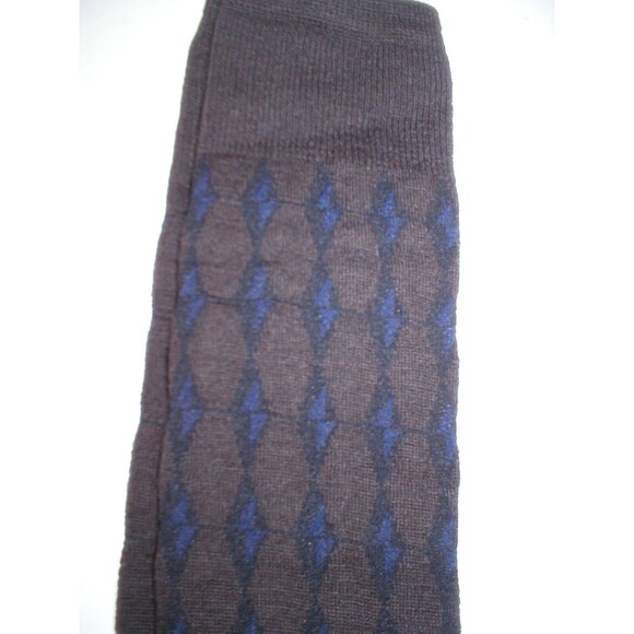 New NWT Womens Designer Marni Socks Wool Italy Knee S Dark Brown Blue Black II - Picture 1 of 3